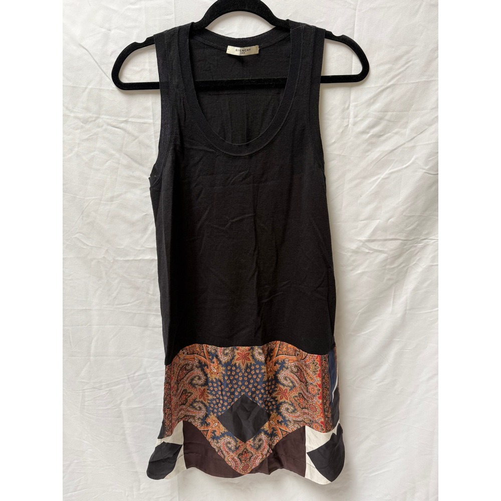 Givenchy Knit & Bandana Paisley Print Silk Tank Dress